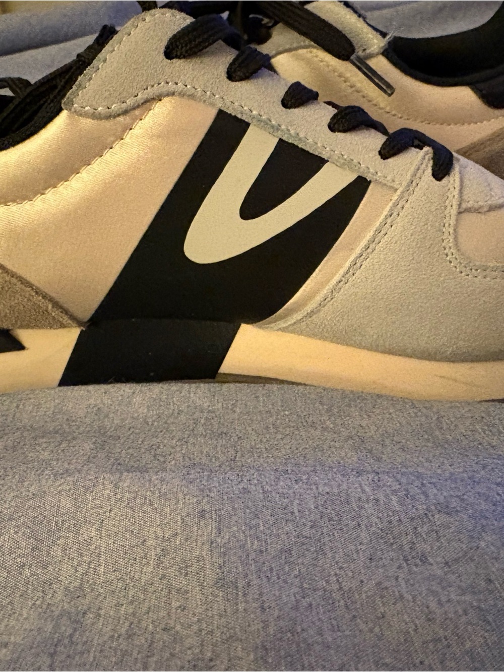 Tretorn Cream and Black Athletic Sneakers
